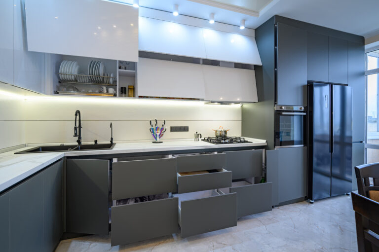 High Gloss-Modern-Grey Kitchen